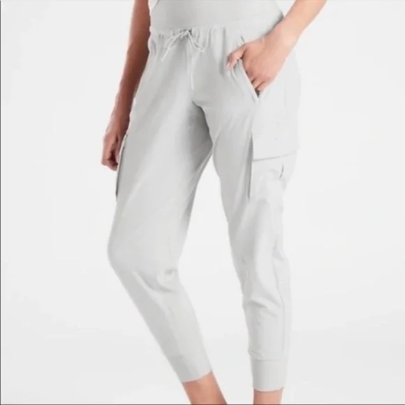 Athleta Light Gray Track Pants - Picture 4 of 10